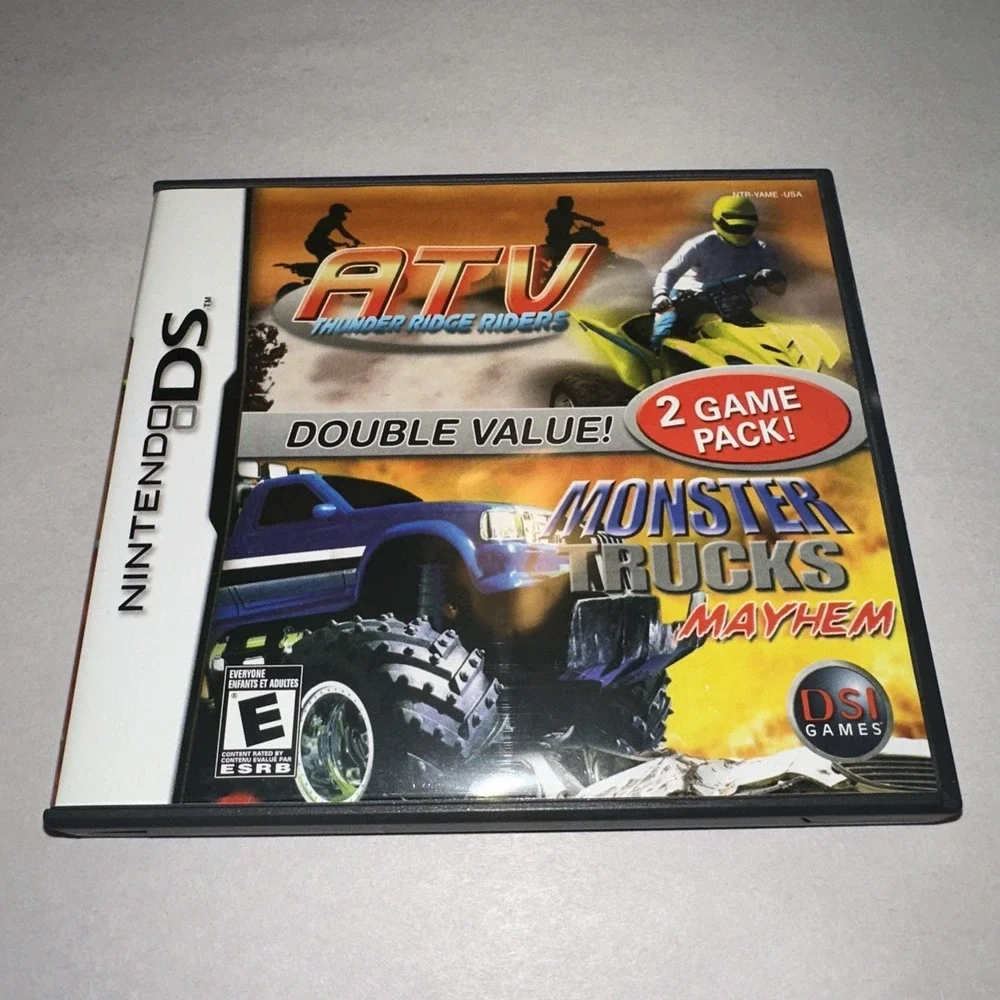 ATV: Thunder Ridge Riders/Monster Trucks Mayhem (Nintendo DS, 2007) Complete CIB